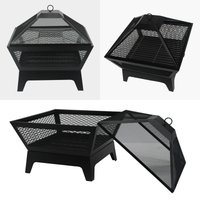 Windsor Steel Fire Pit & BBQ Grill With Rain Cover by Fire & Dine