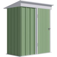 Galvanised 5 x 3' Single Door Reverse Pent Garden Store Steel Green by Steadfast