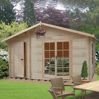 Shire Bourne 15' 6" x 11' 9" Apex Log Cabin - Premium 34mm Cladding Tongue & Groove