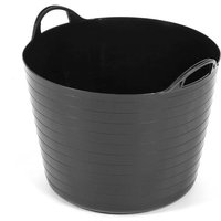 Plastic Bucket 40 Litres - Black Flexi Tub by Strata