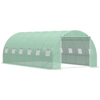6L x 3W x 2H M Greenhouse Walk-in Polytunnel Outdoor Garden Flower Vegetable Planter 25mm Diameter Galvanised Steel Frame w/ Zipped Door