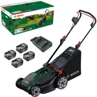 Bosch ROTAK 18V2-43 P4A 36v Cordless Brushless Rotary Lawnmower 430mm 4 x 4ah Li-ion Twin or Dual Battery Charger