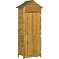 Wooden Garden Storage Shed Tool Cabinet w/ Two Lockable Door 191.5x79x49cm