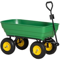 125L Garden Cart Heavy Duty 4 Wheel Trolley Wheelbarrow Green