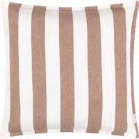 Yard Hayle Cotton Outdoor Cushion Cover - Brown/White - Size 50 cm x 50 cm