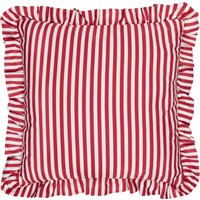 Wylder Nature Millie Ruffle Striped Outdoor Filled Cushion - Red - Size 50 cm x 50 cm
