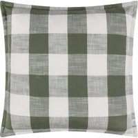Yard Chesil Check 100% Cotton Outdoor Cushion Cover - Green - Size 50 cm x 50 cm