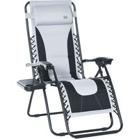 Zero Gravity Folding Recliner, Cup Holder, Adjustable Light Grey