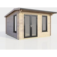 12 x 10 Power Apex Log Cabin Left Doors