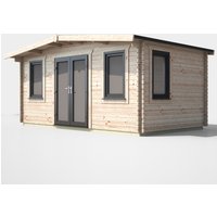 10 x 16 Power Chalet Log Cabin Centre Door