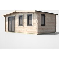 12 x 18 Power Chalet Log Cabin Left Doors