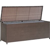 Ijaya 120cm Poly Rattan Garden Storage Box In Brown