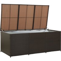 Ijaya 180cm Poly Rattan Garden Storage Box In Brown
