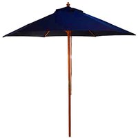 Lavi Round 2.5M Parasol With Wood Pulley In Navy Blue