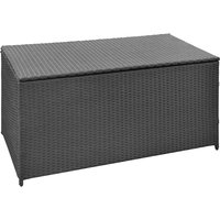 Ijaya 120cm Poly Rattan Garden Storage Box In Black