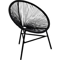 Durant Poly Rattan Garden Moon Chair In Black