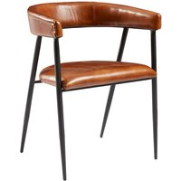 Mahnomen Genuine Leather Armchair In Tawny
