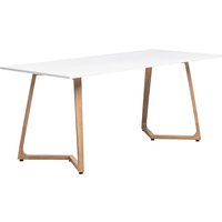 Wichita 18mm MFC Top White Dining Table 180cm with Oak Legs