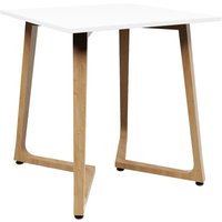 Wichita 18mm MFC Top White Dining Table 70cm with Oak Legs
