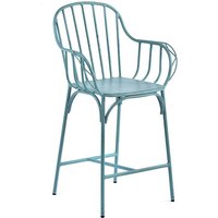 Carla Outdoor Mid Height Vintage Arm Chair In Light Blue