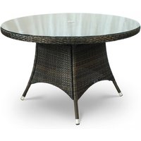 Arlo Outdoor Rattan Dining Table Round With Glass Top