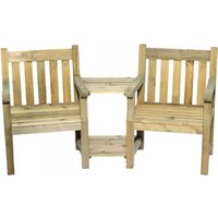 Darko Wooden Seating Set In Green Natural