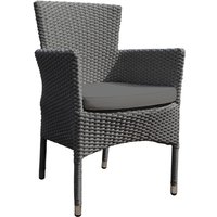 Onyx Outdoor Rattan High Back Armchair In Grey