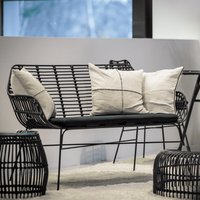 Ponoka Rattan Outdoor Seating Bench In Black