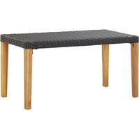 Naomi 120cm Black Poly Rattan Garden Bench With Wooden Legs