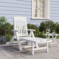 Elias Polypropylene Folding Sun Lounger In White