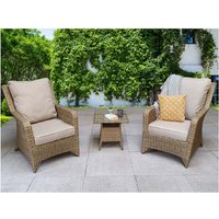 Savvy Rattan Garden Lounge Set With Cushion In Natural