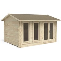 Forest Garden Chiltern 4.0m x 3.0m Log Cabin - Apex Roof, Double Glazed with Felt Shingles and Underlay (Delivered or Installed)