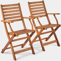 2 Pack Wooden Folding Chairs