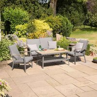 Mili Aluminium Outdoor Lounge Dining Set with Coffee Table in Graphite Grey